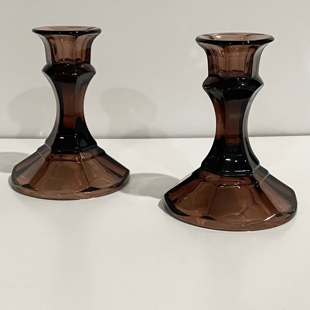 Vintage Amethyst Candle Stick Holders